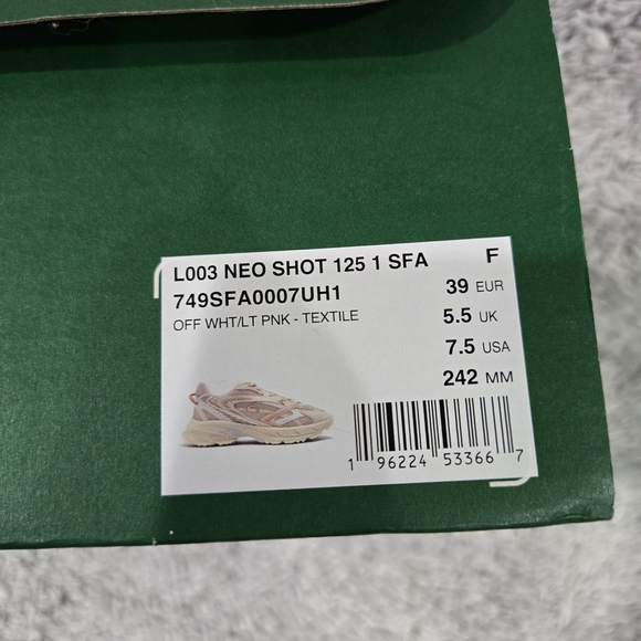 Lacoste Women's Pink and Cream Sneakers L003 Neo Shot Size 7.5 - Picture 15 of 15